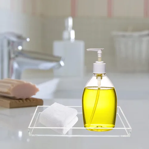 Vista 7 de Bandeja de acrílico Bigfety para organizar, bandejas de baño transparentes para mostrador, escritorio, cómoda