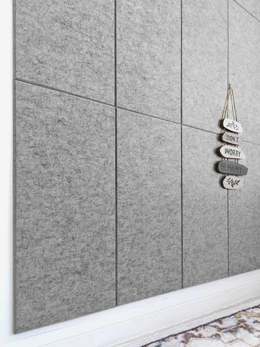 Vista 23 de Paneles acústicos cuadrados de 11.18 pulgadas, paquete de 12 paneles de pared que absorben el sonido, azulejos decorativos de fieltro insonorizados