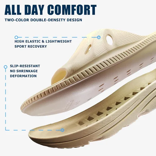 Vista 4 de Womens Recovery Sandals Mens Comfortable Athletic Slides Thick Cushion Lightweight Plantar Fasciitis Sport Sliders of Indoor Outdoor,Arch Support