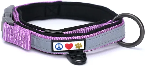 Vista 14 de Pawtitas Cuello ajustable reflectante para perro, Collar para perro acolchado, Negro
