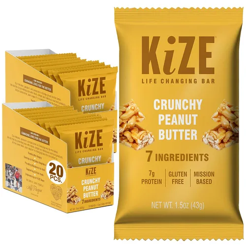 Vista 38 de KiZE Energy Bars - Barras energéticas de reemplazo de comidas con alto contenido de proteínas, a base de mantequilla de almendras, sin gluten, sin