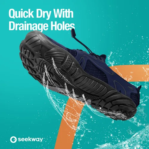 Vista 5 de SEEKWAY - Zapatos de agua unisex, de secado rápido, tipo calcetín y con sensación de pies descalzos para adultos ideales para playa, natación, río