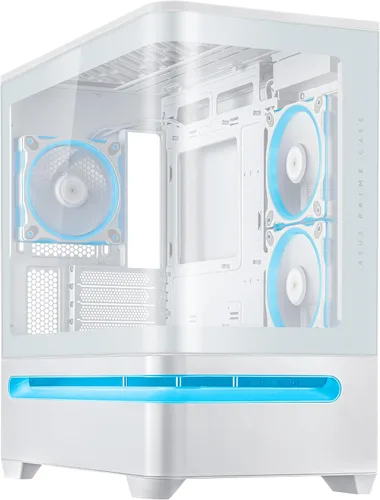 Vista 11 de Cajas de PC ASUS Prime AP201 de 33 litros Micro ATX color negro con paneles laterales sin herramientas y malla de filtro cuasi, con soporte