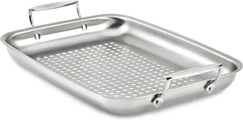 Vista 7 de All-Clad Juego de asador antiadherente para exteriores, 15 x 11 pulgadas, apto para horno y parrilla de 500 F, ollas y sartenes, utensilios