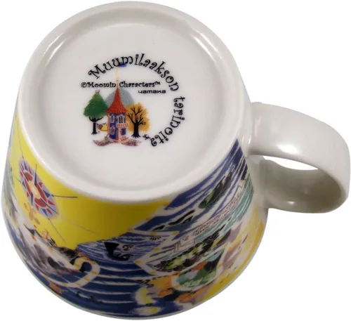 Vista 6 de Taza de sopa con diseño del mapa del Valle de Moomin Yamaka Japón