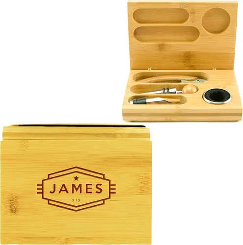 Vista 2 de Juego de herramientas de vino personalizado de 4 piezas - Cadete