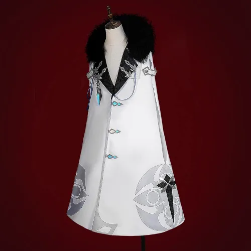 Vista 3 de Fatui Harbingers - Disfraz de cosplay de Genshin Impact, bata de Doctor Rooster para hombre