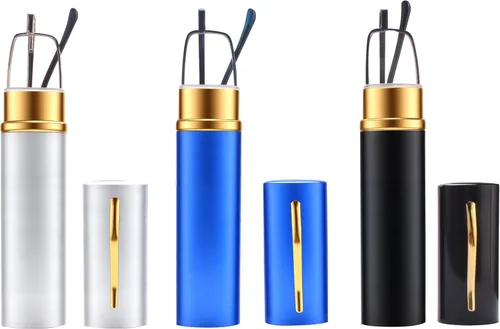 Vista 7 de touk Estuche de metal portátil para gafas de lectura pequeñas y delgadas