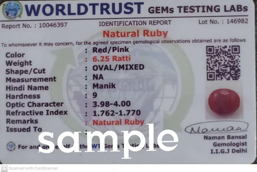 Vista 4 de Piedra preciosa de rubí birmana certificada en laboratorio natural 100 real oval rubí piedra suelta 2.5 Ct