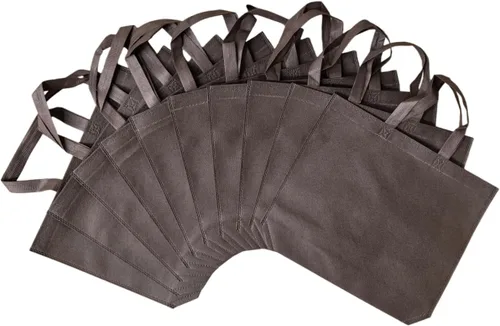 Vista 11 de 10 bolsas reutilizables de viaje para llevar de compras, bolsas de comestibles coloridas Tela no tejida con asas para cocina y comedor Surtido