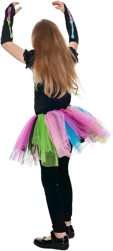 Vista 4 de Snailify Disfraz de calavera colorida para niñas, bonito vestido de Halloween para fiesta de cosplay