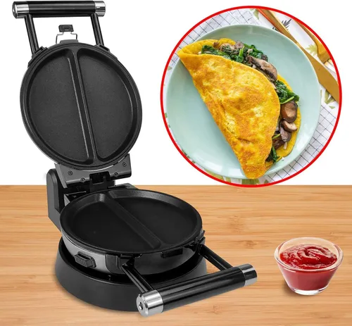 Vista 3 de Health and Home Gofrera 3 en 1 para Gofres, Tortilla y Gofres de Huevo, 3 Placas de Cocción Antiadherentes Extraíbles, Gofrera Belga Giratoria 360°