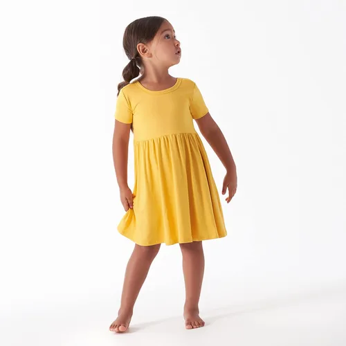 Vista 2 de Gerber Vestido de manga corta con viscosa hecho con eucalipto para bebé y niña pequeña
