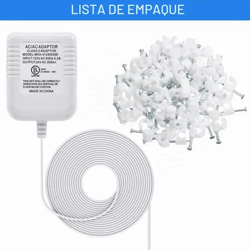 Vista 6 de Hotop Adaptador de cable C de 24 voltios para termostato inteligente, conector de alimentación de 16.5 pies de largo con certificación UL cable C