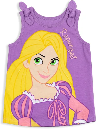 Vista 2 de Disney Princess Ariel Moana Jasmine Rapunzel Belle - Camiseta gráfica y pantalones cortos para niñas de bebé a niño pequeño