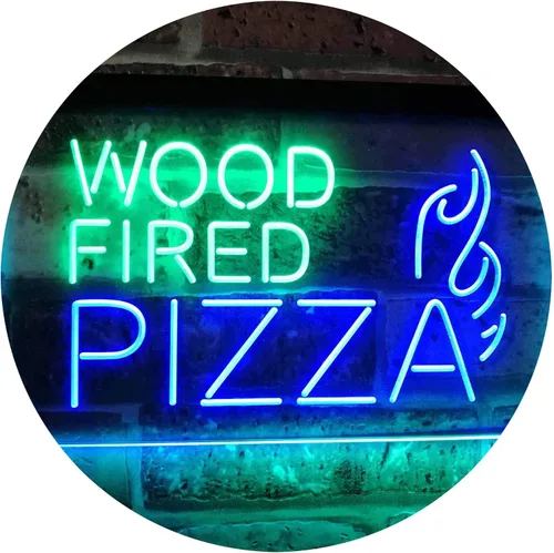 Vista 20 de ADVPRO Letrero de neón LED de doble color de pizza de madera, azul y rojo, 12 "x 8.5" st6s32-i2887-br