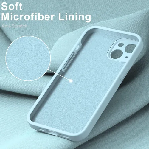 Vista 4 de DEENAKIN Funda compatible con iPhone 13 con protector de pantalla, silicona suave y sedosa, funda mejorada para cámara, probada contra caídas de 16