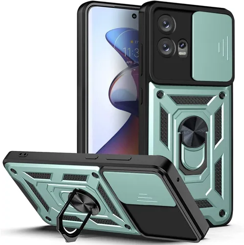 Vista 23 de Compatible con carcasa de soporte Infinix Zero Ultra 5G, con cubierta de lente de cámara deslizante compatible con funda Infinix Zero Ultra 5G Negro