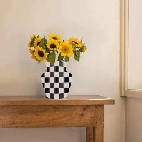 Vista 6 de Jarrón de papel hecho a mano para flores, moderno florero para centros de mesa, jarrón impermeable para decoración del hogar, sala de estar