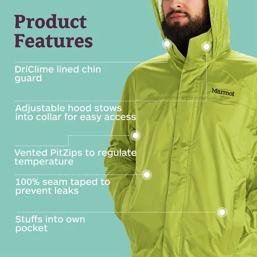 Vista 4 de MARMOT Men's Precip Lightweight Waterproof Rain Jacket