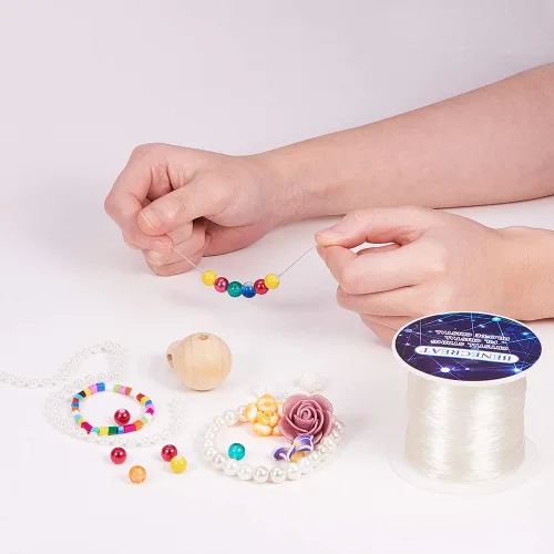 Vista 7 de BENECREAT 492.1 ft/roll 0.031 in Hilo de cristal Cordón elástico pulsera cuerda, cordón de cuentas de cristal para pulsera, abalorios y fabricación