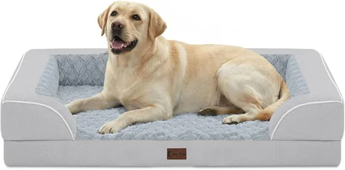 Vista 138 de Camas ortopédicas para perros grandes, cama de espuma viscoelástica impermeable para mascotas grandes con lados 89x56 cm, sofá para perros grandes