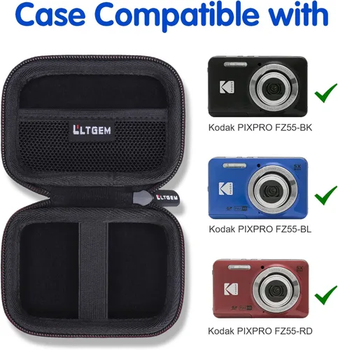 Vista 5 de LTGEM - Funda compatible con cámara digital Kodak PIXPRO Friendly Zoom FZ55 de 16 MP, color negro