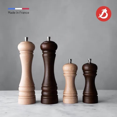 Vista 4 de de Buyer JAVA - Molinillo de pimienta, oscuro, 5.5 pulgadas, acero inoxidable y madera de haya, incluye perilla para ajustar el tamaño de molienda