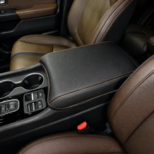 Vista 104 de Great-luck Funda de cuero para consola central, almohadilla para reposabrazos, accesorios de cubierta de caja (costuras rojas) para BMW X1 2023 2024