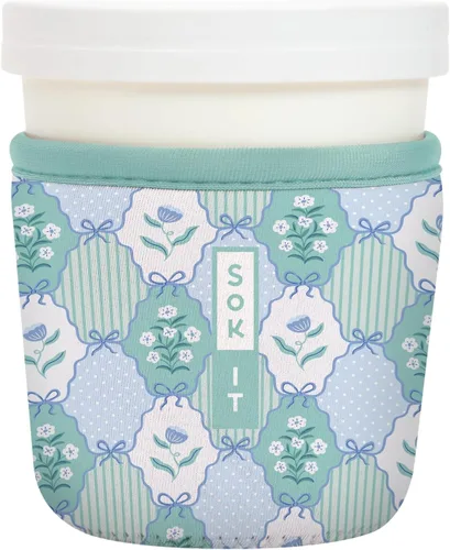 Vista 159 de Sok It IceCreamSok - Funda de neopreno aislada (flores abstractas, pintas de helado cónicas)