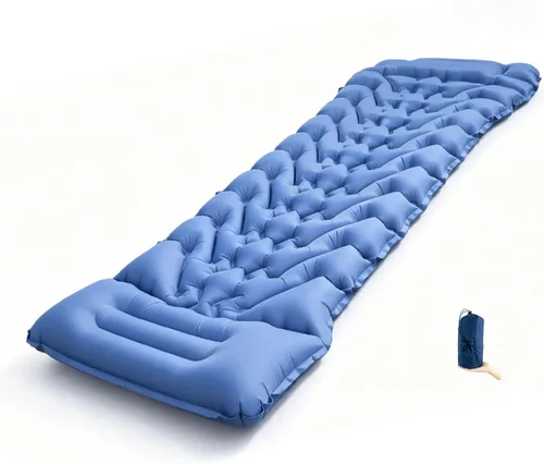Vista 10 de Air Mattress for Camping Mattress with Pillow Built-in Foot Pump Airpad Green