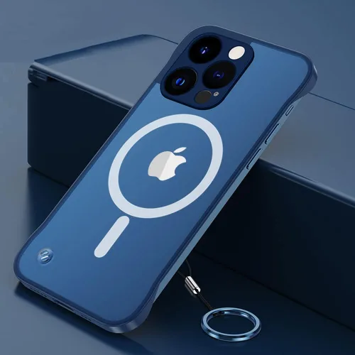Vista 10 de Omio - Funda magnética delgada para iPhone 15 compatible con MagSafe, transparente mate, ultrafina, diseño sin marco, sin bordes con bucle