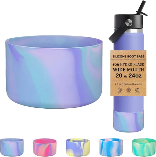 Vista 30 de HEYSKAY Funda Protectora de Silicona para Botellas de Agua Hydro Flask de Boca Ancha de 12oz 16oz 18oz 21oz 24oz Protector de Fondo y Otras Botellas