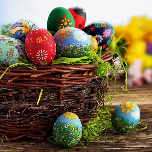 Vista 7 de Huevos de Pascua SallyFashion falsos, 15 unidades, de madera, sin pintar, juego para manualidades, decoración de cocina, alimento de juguete