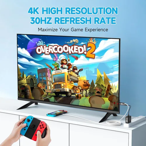 Vista 8 de Adaptador HDMI portátil mejorado compatible con Nintendo Switch 2017OLED solamente, cable USB C a HDMI reemplaza el muelle de interruptor original