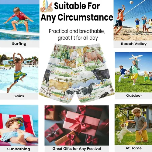 Vista 2 de visesunny Pantalones cortos de surf para niños, de secado rápido, para niños, trajes de baño para niños pequeños, tallas de 2T a 1416