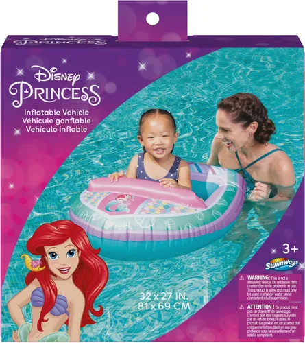 Vista 2 de Swimways Disney Princess Ariel - Vehículo acuático inflable para niños a partir de 3 años