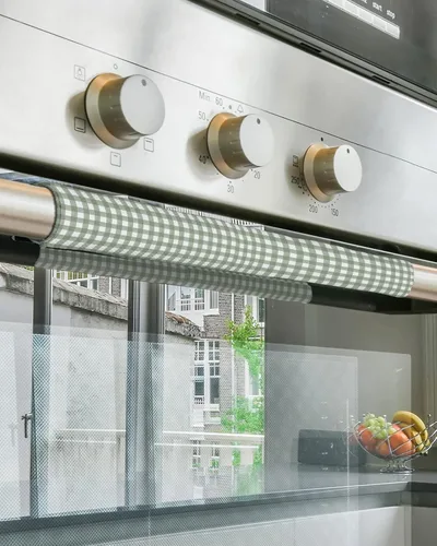 Vista 5 de Juego de 2 fundas para manijas de puerta de refrigerador verde salvia para lavavajillas, microondas, horno, nevera, estufa, electrodomésticos