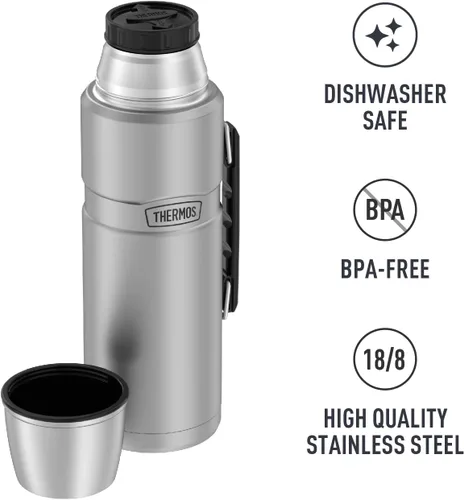 Vista 5 de THERMOS Stainless King - Botella de bebida aislada al vacío, 68 onzas, acero mate (paquete de 4)