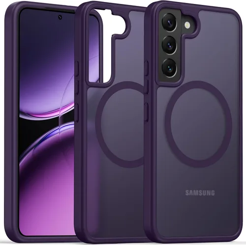 Vista 104 de Oterkin Funda magnética para Samsung Galaxy A17 mate, funda de teléfono A17 compatible con MagSafe esmerilada, translúcida, a prueba de golpes Negro