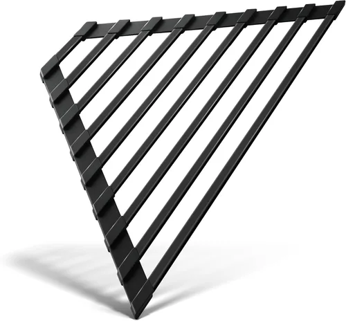 Vista 8 de Samll - Escurridor de platos enrollable triangular para esquina del fregadero, plegable de acero inoxidable recubierto de silicona para colocar
