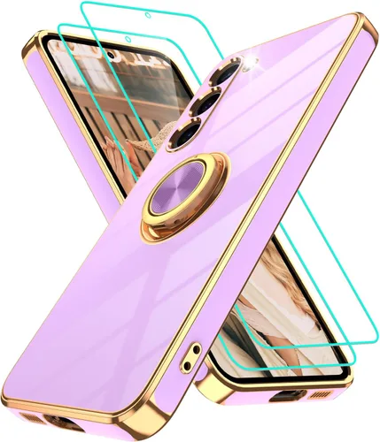 Vista 239 de Funda para Motorola Moto G 5G 2024: Funda Moto G Play 5G 2024 con 2 piezas de protectores de pantalla, soporte de anillo de rotación de 360°