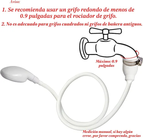 Vista 6 de Pulverizador de champú portátil con manguera de goma para fregadero (estilo 1)