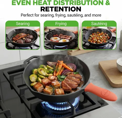 Vista 6 de NutriChef 10 "Pre-sazonado de hierro fundido PFOA-Free Horno Cocina Nón