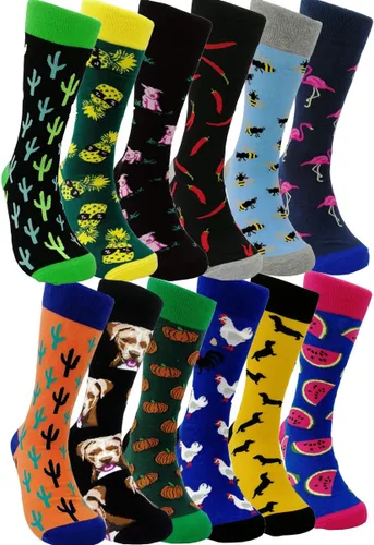 Vista 12 de HSELL Calcetines de vestir para hombre, diseños divertidos y locos, calcetines de algodón con patrón novedoso, regalos divertidos para hombres 12