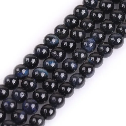 Vista 27 de GEM-Inside Cuentas Sueltas de Piedras Preciosas de Ágata Azul Bandeada Natural de 6mm Cuentas Redondas de Piedra de Energía para Hacer Joyas 15