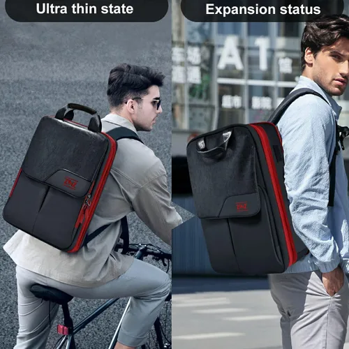 Vista 6 de ZINZ Mochila delgada y expandible para laptop de 15.6, 16, 17 pulgadas, mochila de viaje de negocios, resistente al agua, para hombres y mujeres