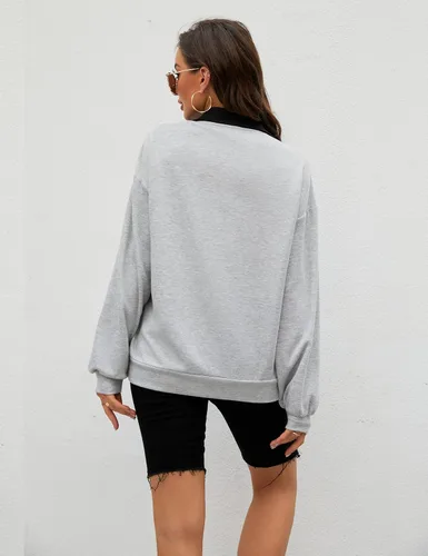 Vista 6 de Blomming Jelly - Sudadera de manga larga con media cremallera para mujer, estilo casual, para otoño