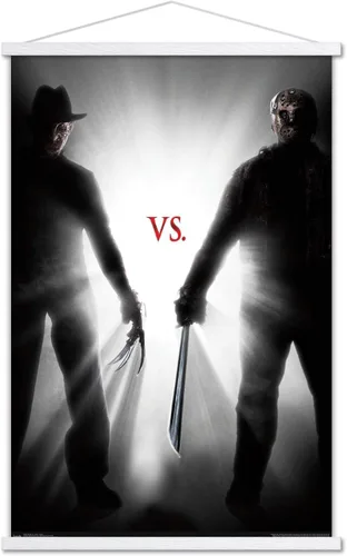 Vista 14 de Trends International Freddy vs. Jason - Póster de pared ligero, 14.725 x 22.375 pulgadas, versión enmarcada de madera de granero Versión enmarcada