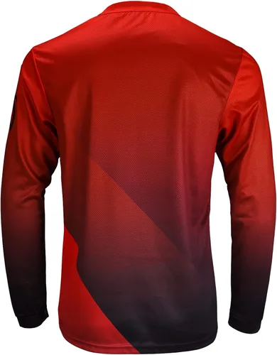 Vista 2 de Camisetas de ciclismo de montaña para hombre, manga larga, MTB Off-Road Motocross Jersey de secado rápido y absorbe la humedad